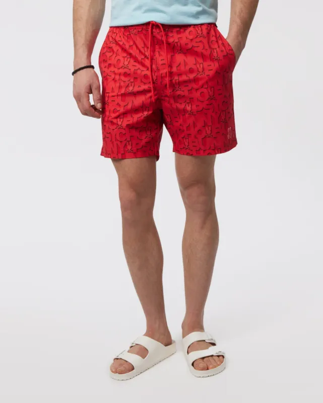 MENS DAMON ALL OVER PRINT SWIM TRUNK - B6W911Y1PO sold by Psycho Bunny