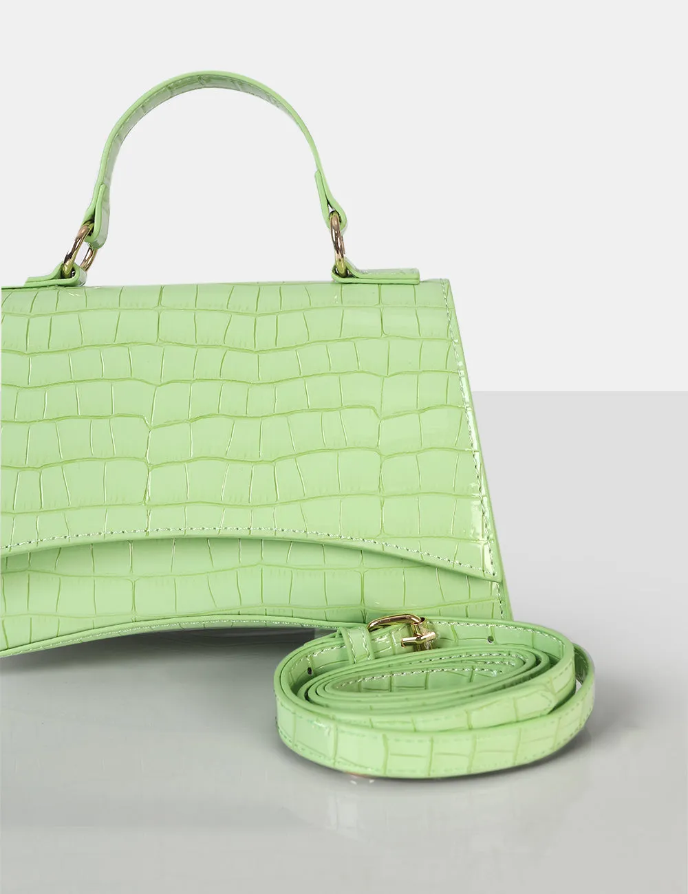 The Remmy Green Croc Mini Handbag sold by Public Desire product image thumbnail 3