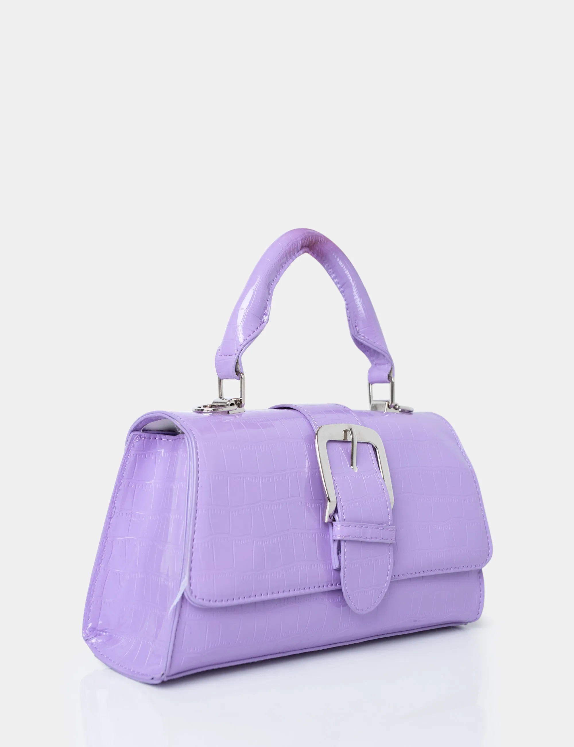 The Lisbon Lilac Croc Buckle Cross Body Bag sold by Public Desire product image thumbnail 3