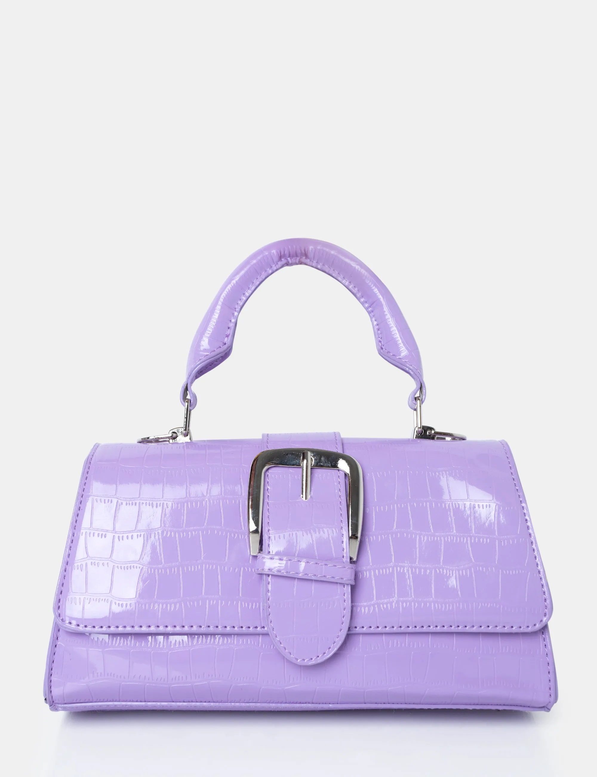 The Lisbon Lilac Croc Buckle Cross Body Bag sold by Public Desire