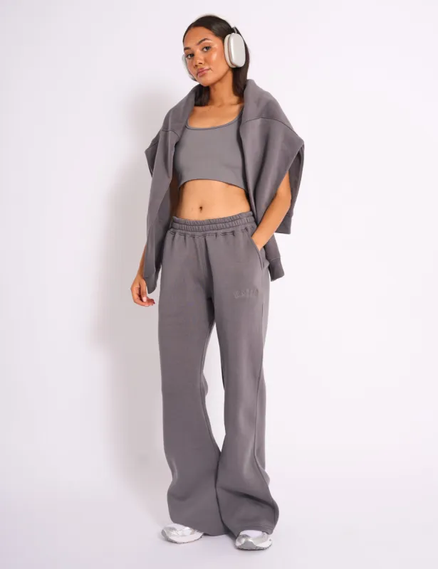 Kaiia Logo Straight Leg Joggers Slate Grey sold by Public Desire
