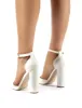 Sofia Wide Fit White Croc Pointed Block Heels sold by Public Desire