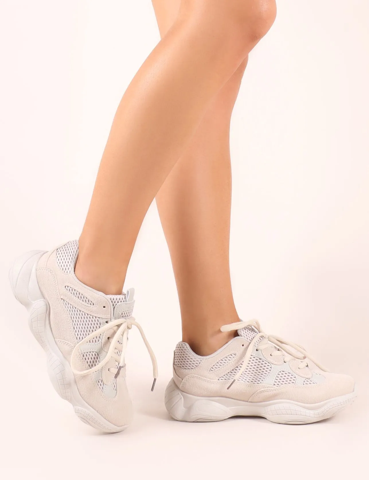 Kaidee Chunky Trainers in Sand sold by Public Desire
