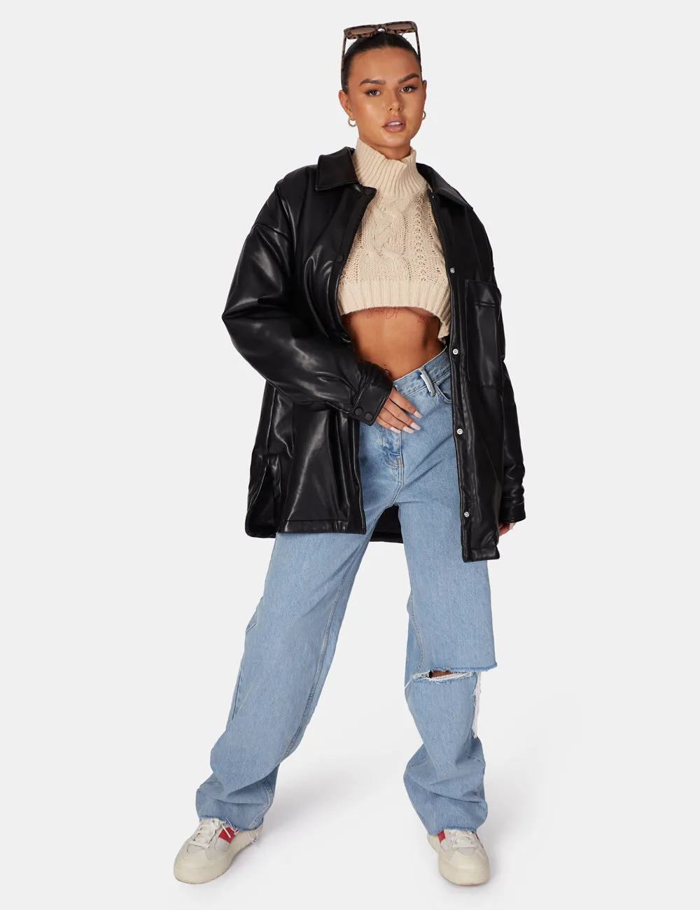 Pu Padded Shacket Black sold by Public Desire product image thumbnail 2