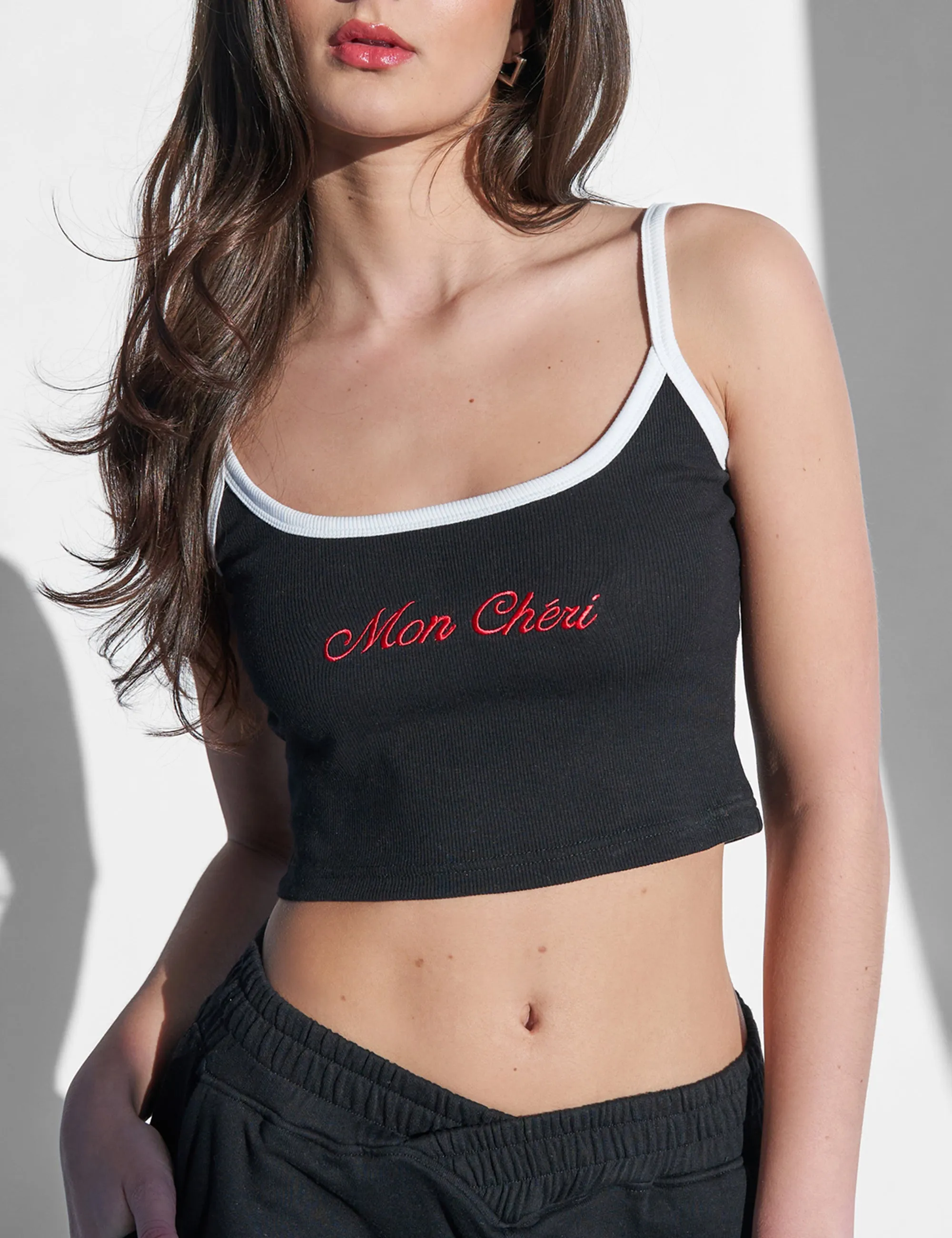 Kaiia Mon Cheri Rib Vest Top Black sold by Public Desire product image thumbnail 4