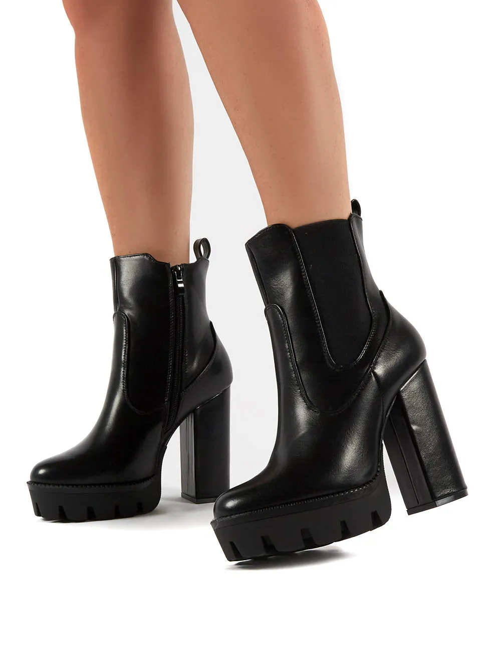 Iva Black PU Platform High Heel Ankle Boots sold by Public Desire product image thumbnail 4