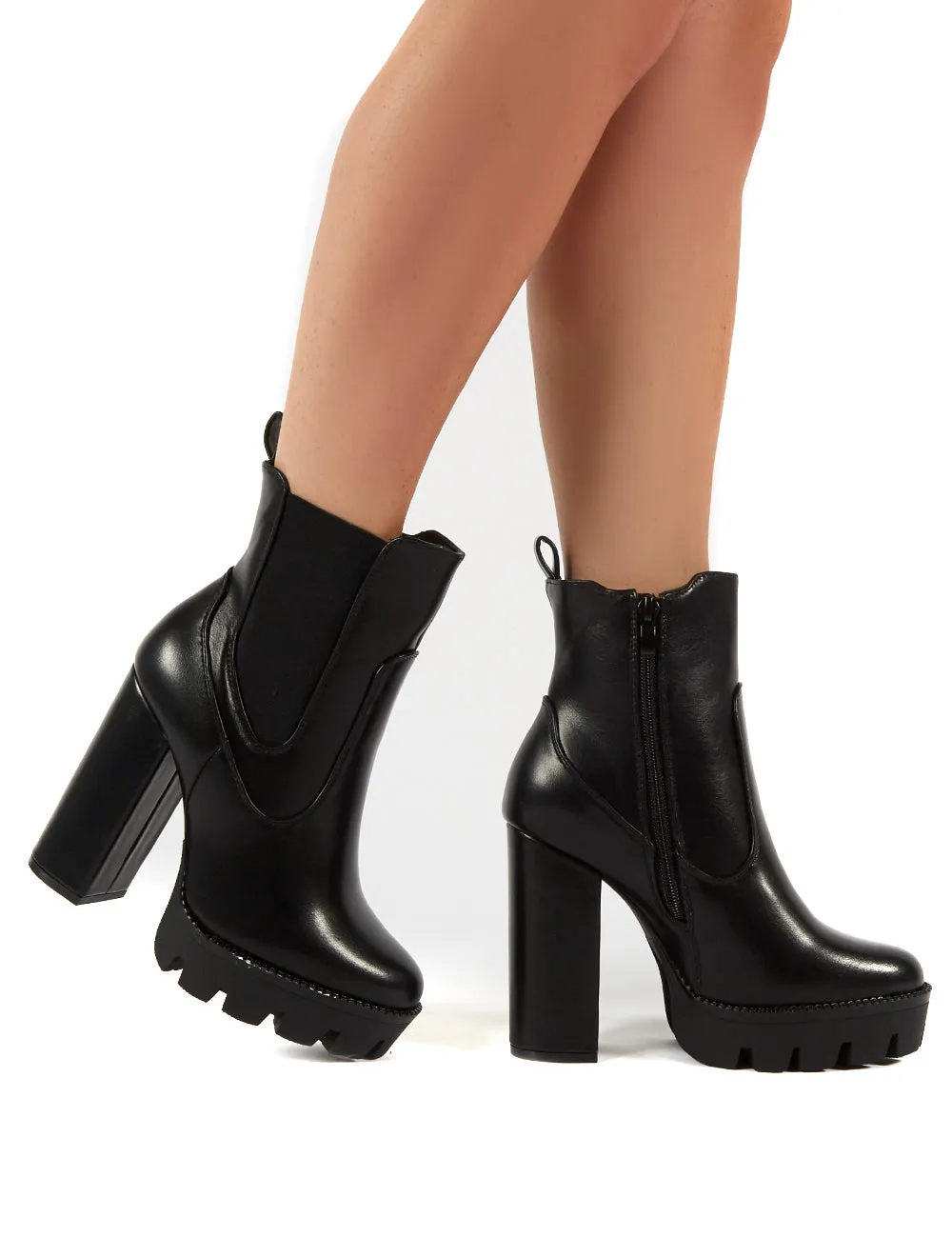Iva Black PU Platform High Heel Ankle Boots sold by Public Desire product image thumbnail 3