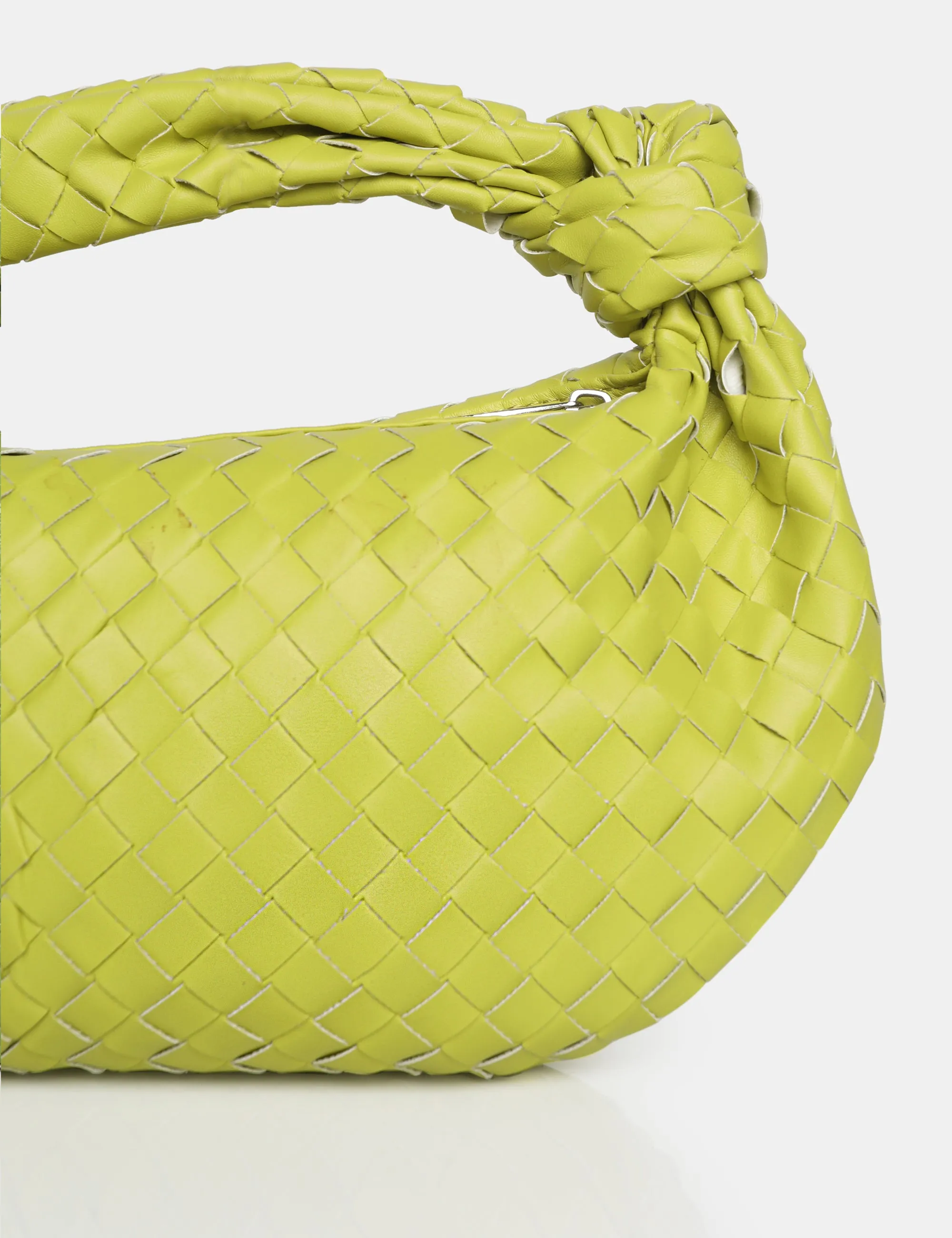 The Blame Chartreusse Lime Woven PU Knot Detail Mini Grab Bag sold by Public Desire product image thumbnail 3