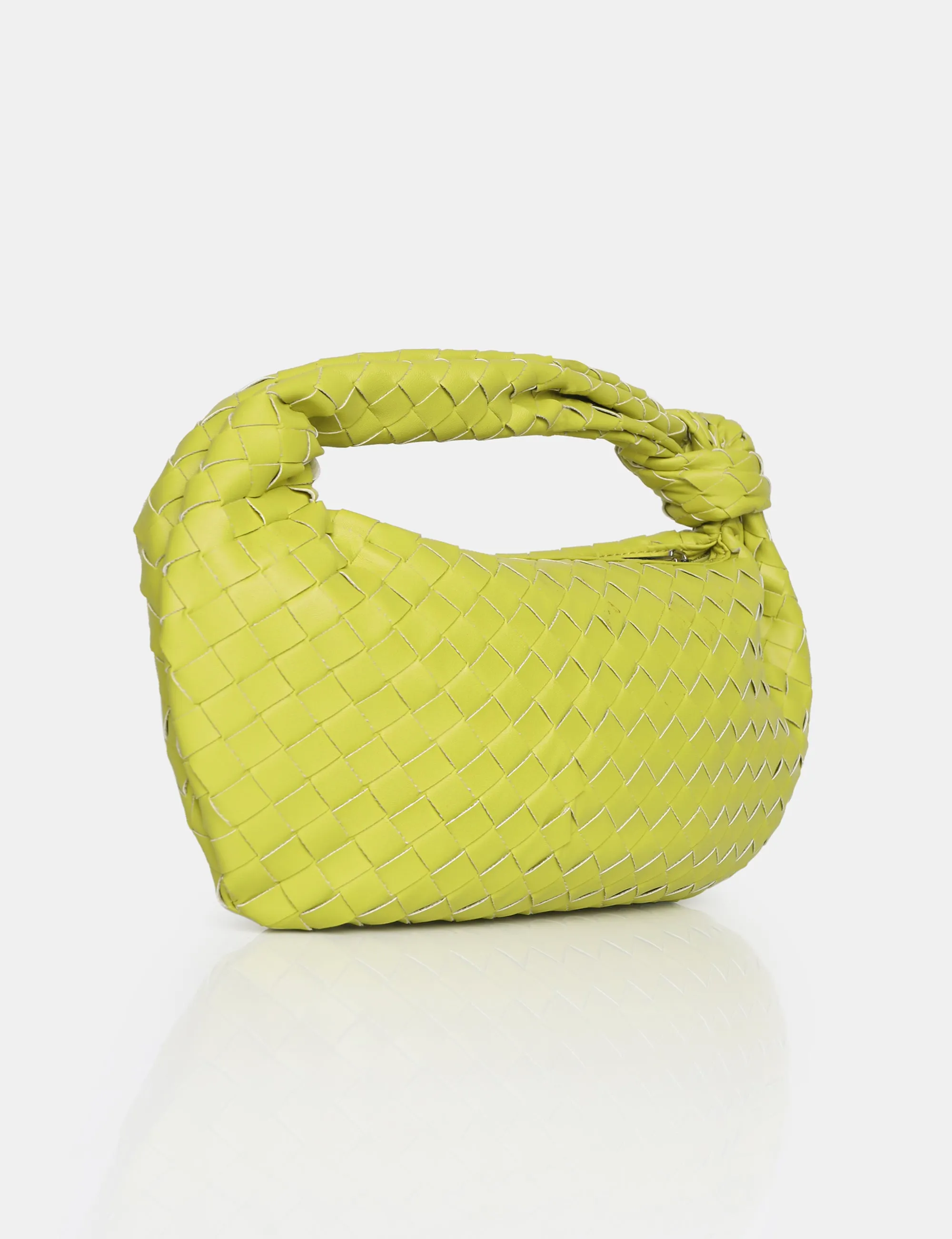 The Blame Chartreusse Lime Woven PU Knot Detail Mini Grab Bag sold by Public Desire product image thumbnail 2