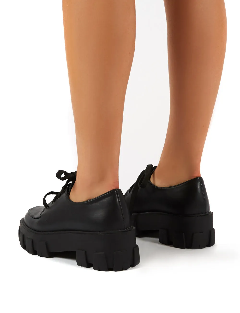 Candid Black Chunky Sole Lace Up Creeper sold by Public Desire product image thumbnail 4
