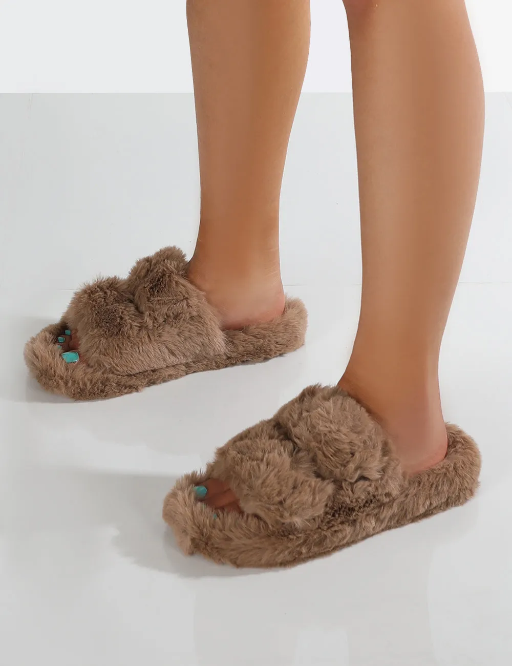 Blush Taupe Chunky Double Buckle Sandals Slippers sold by Public Desire product image thumbnail 3