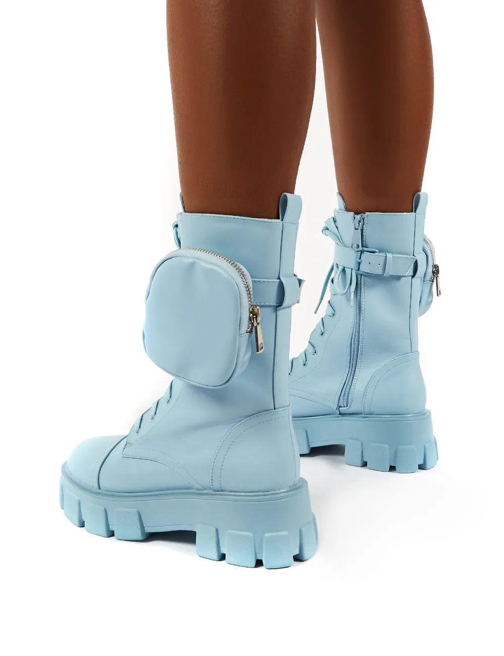 Intention Blue Chunky Sole Pouch Ankle Boots sold by Public Desire product image thumbnail 2