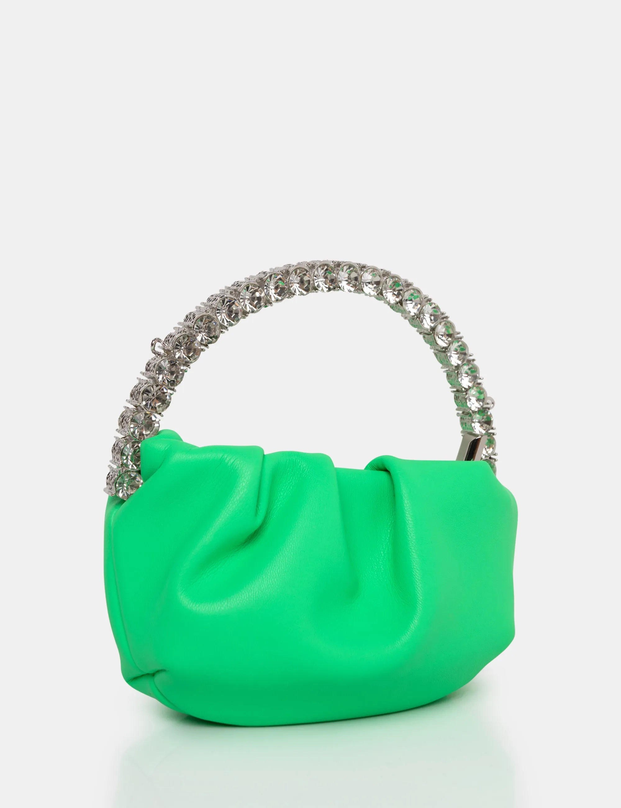 The Aurora Lime Pu Diamante Handle Mini Bag sold by Public Desire product image thumbnail 2