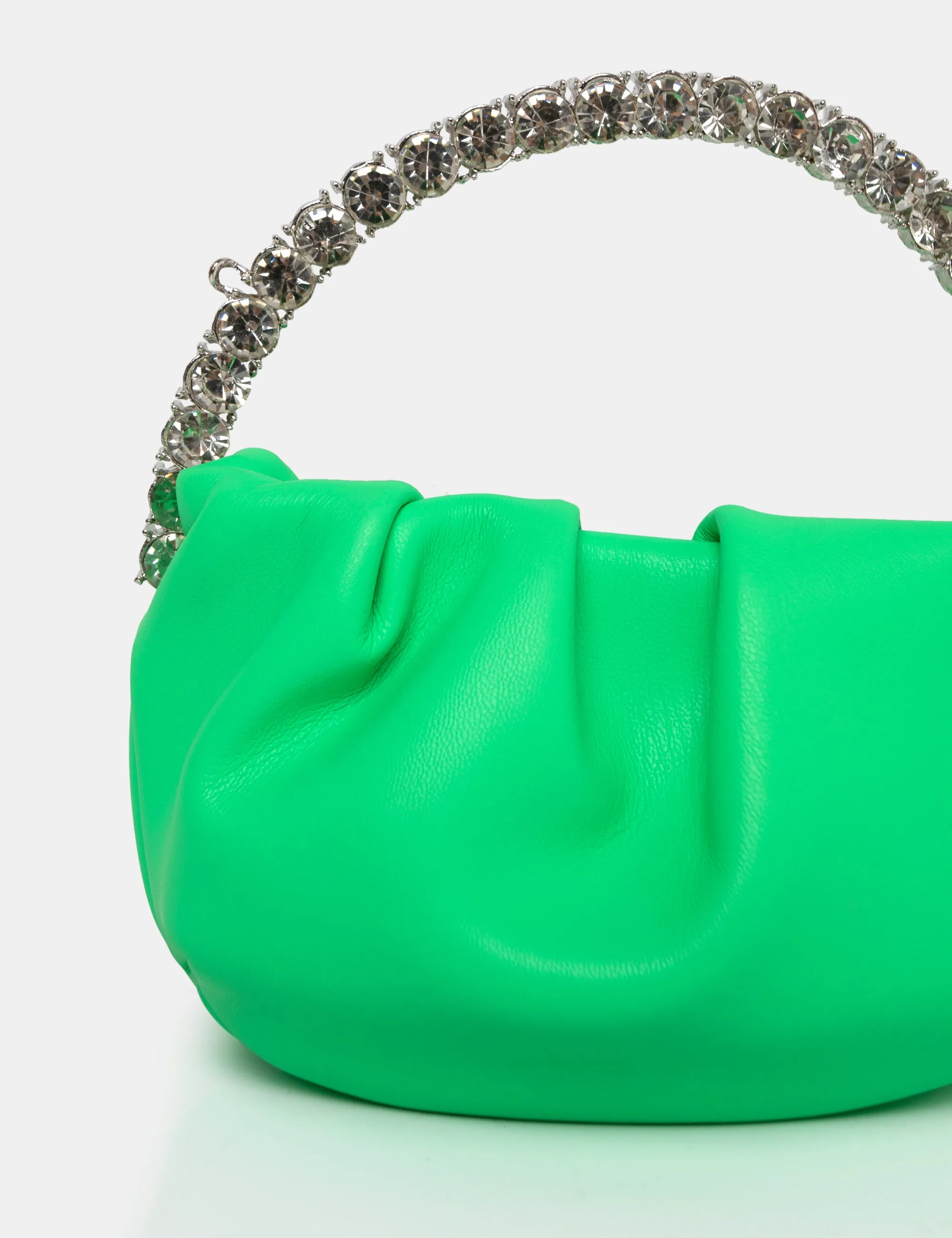 The Aurora Lime Pu Diamante Handle Mini Bag sold by Public Desire product image thumbnail 3