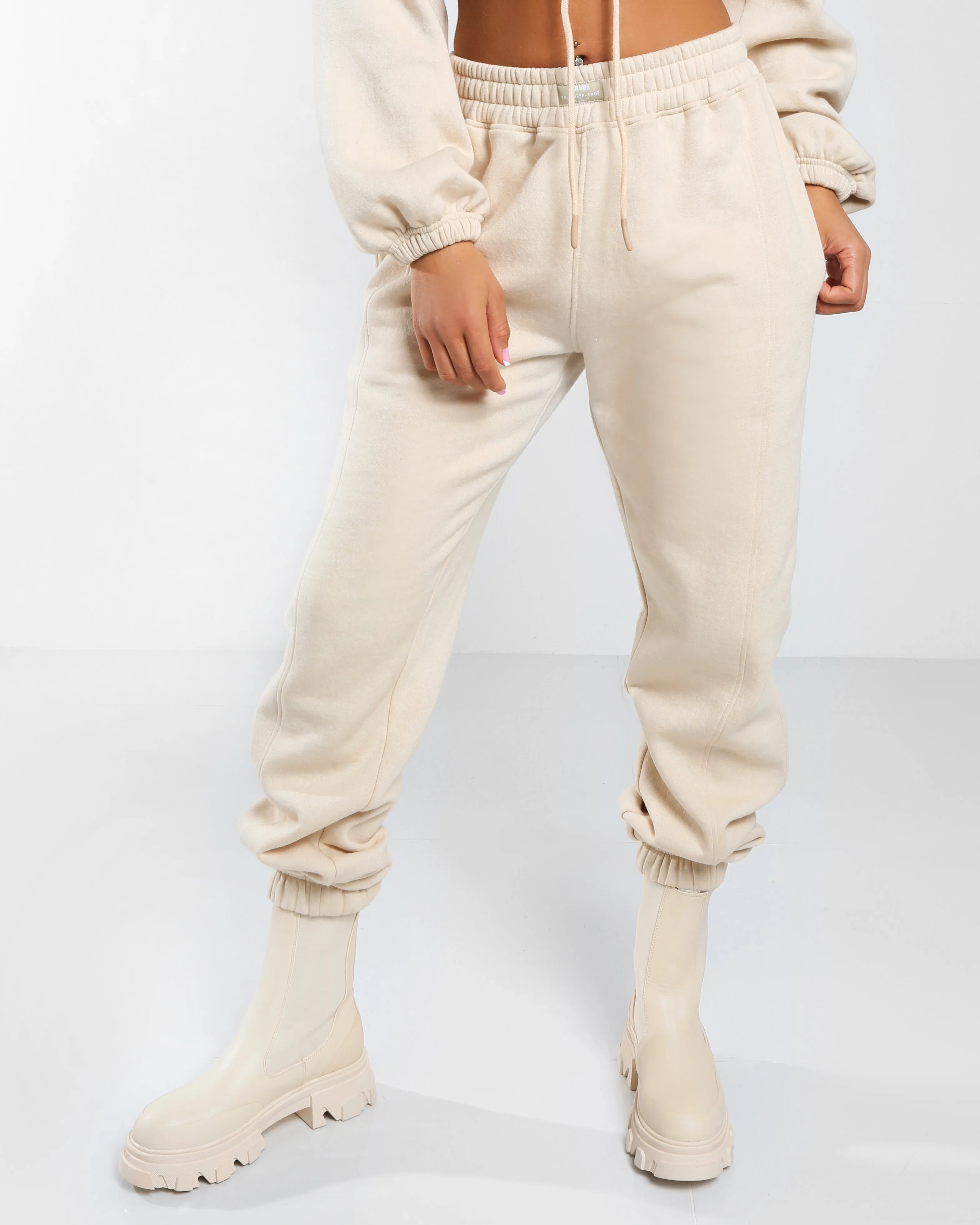Amber x Public Desire oversized seam detail jogger in butter sold by Public Desire product image thumbnail 3