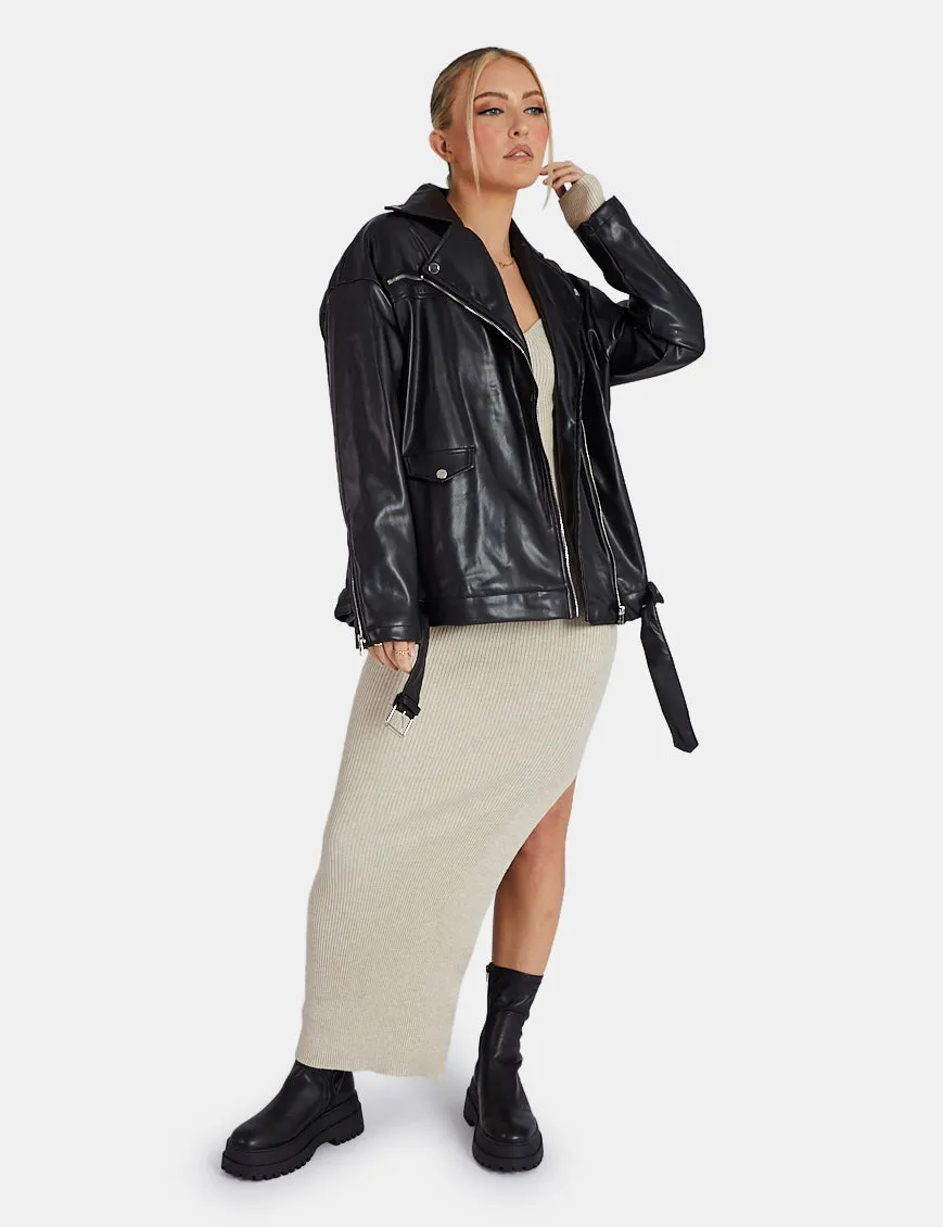 Pu Biker Jacket Black sold by Public Desire product image thumbnail 3