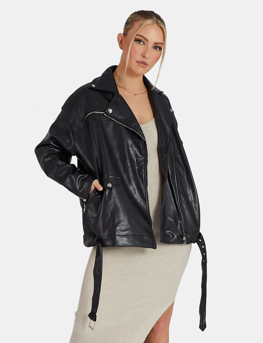 Pu Biker Jacket Black sold by Public Desire
