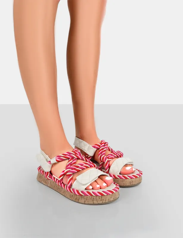 Miami Multi Rope Flatform Lace Up Sandals sold by Public Desire