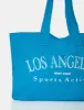 The LA Overiszed Blue Canvas Tote Bag sold by Public Desire