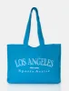 The LA Overiszed Blue Canvas Tote Bag sold by Public Desire
