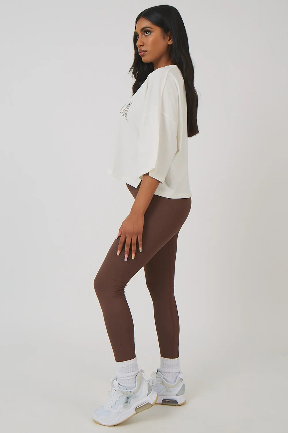 Vintage Boxy Cropped T-Shirt Ecru sold by Public Desire product image thumbnail 4