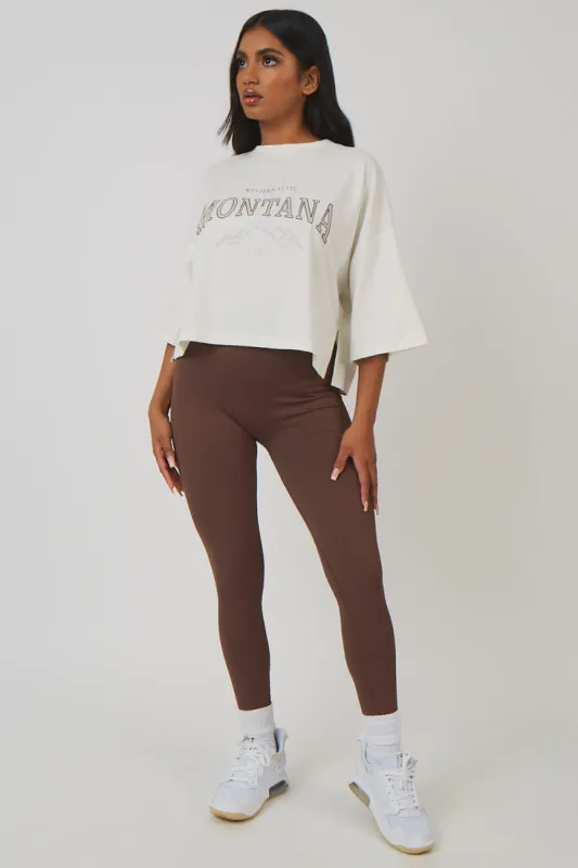 Vintage Boxy Cropped T-Shirt Ecru sold by Public Desire
