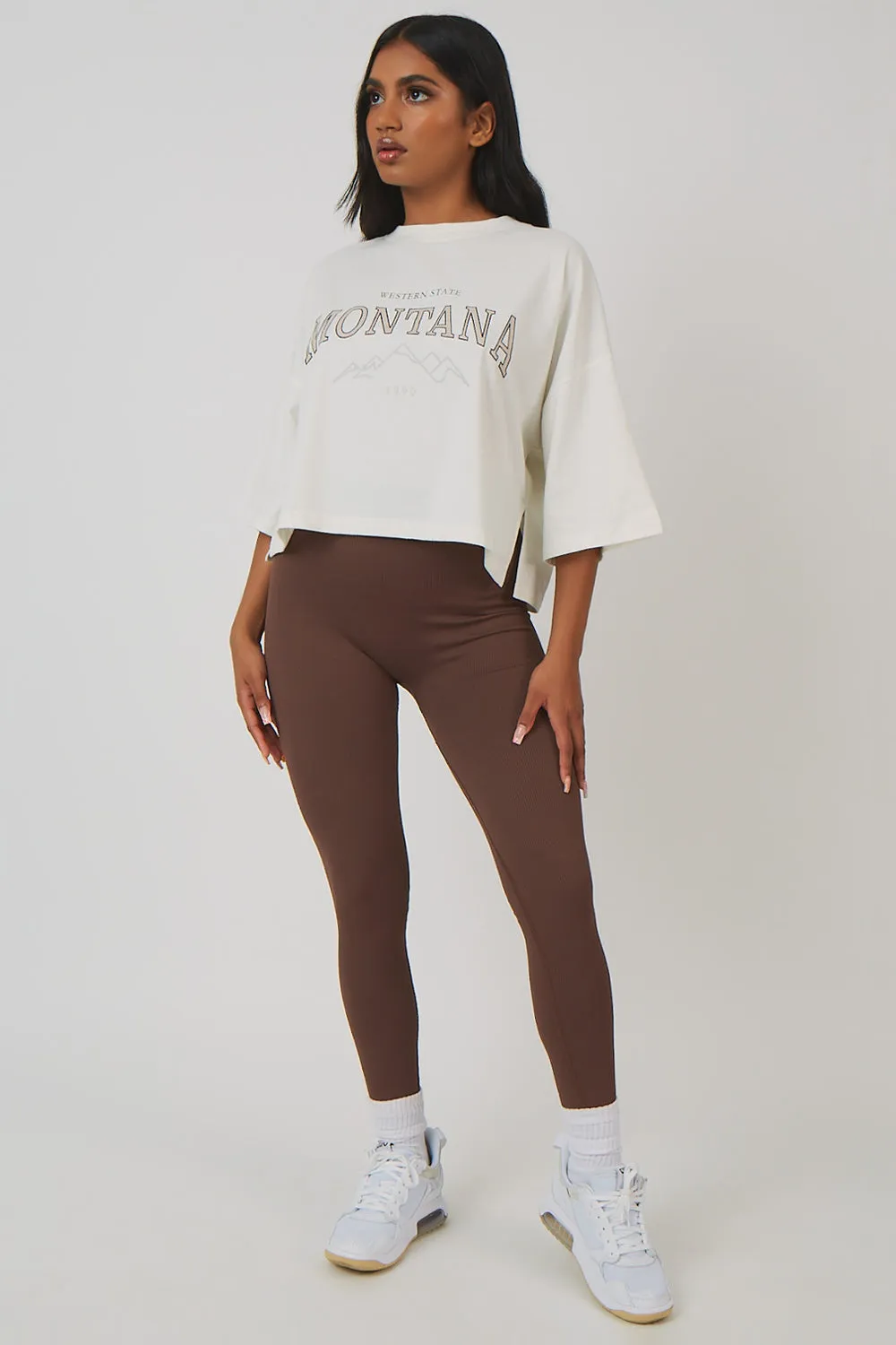 Vintage Boxy Cropped T-Shirt Ecru sold by Public Desire