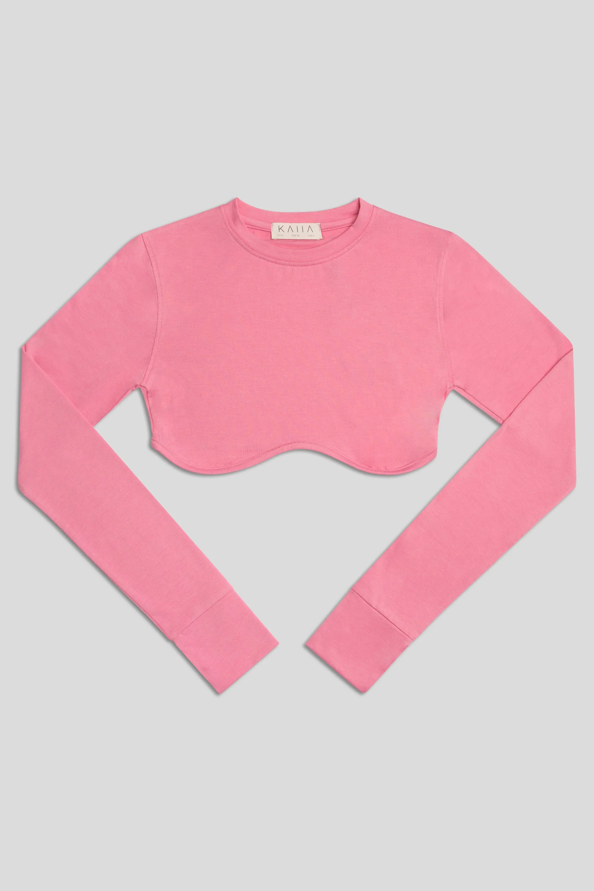Long Sleeve Underbust Crop Top Pink sold by Public Desire product image thumbnail 5