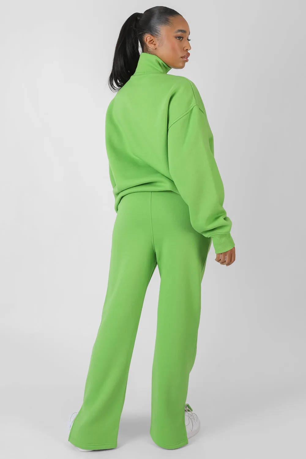 New York Half Zip Pullover Oversized Sweatshirt Green sold by Public Desire product image thumbnail 4