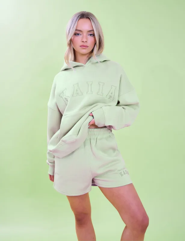Kaiia Slogan Oversized Hoodie Light Green sold by Public Desire