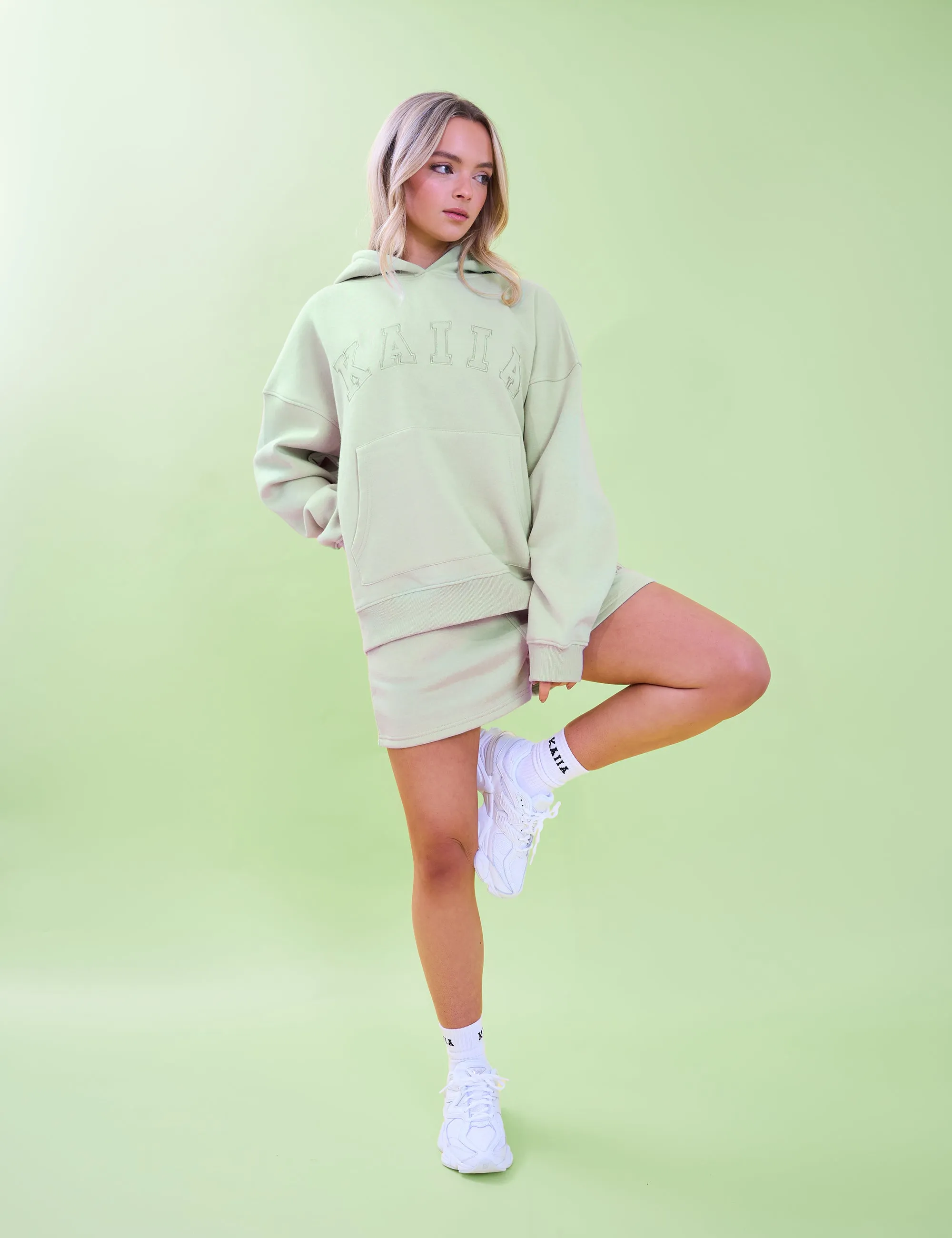 Kaiia Slogan Oversized Hoodie Light Green sold by Public Desire product image thumbnail 4