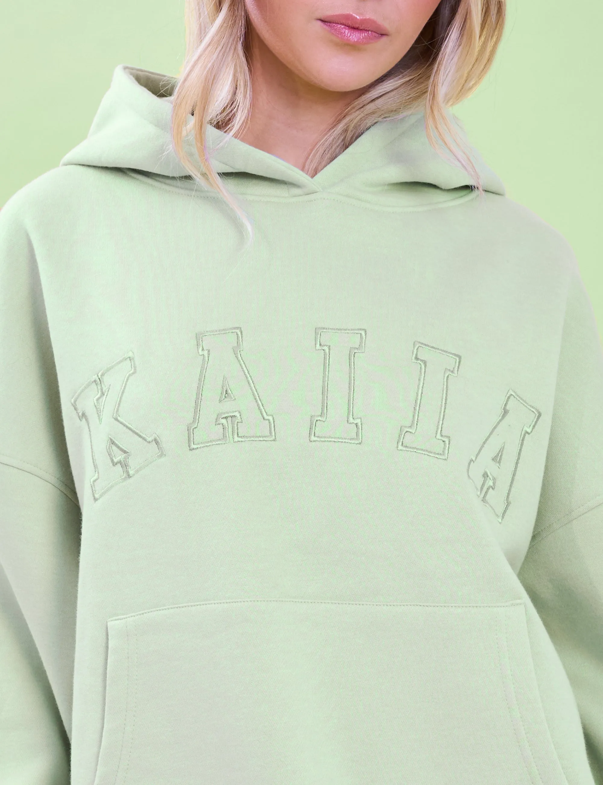 Kaiia Slogan Oversized Hoodie Light Green sold by Public Desire product image thumbnail 2