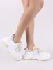 Boe Chunky Trainers in White and Yellow sold by Public Desire