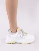 Boe Chunky Trainers in White and Yellow sold by Public Desire