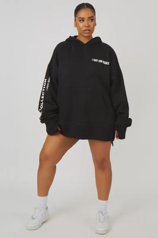 Curve Oversized Text Hoody Black sold by Public Desire