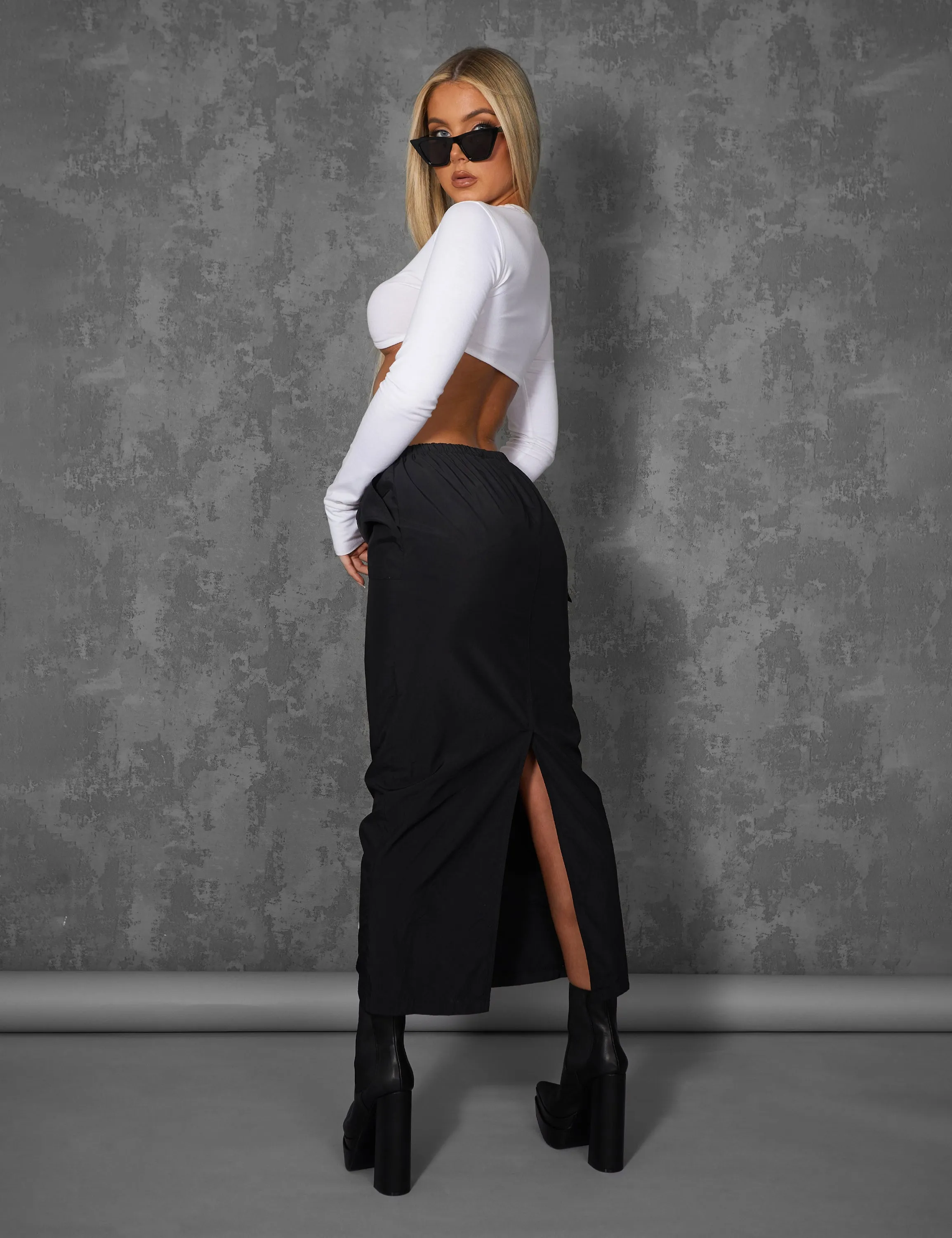 Long Sleeve Underbust Crop Top White sold by Public Desire product image thumbnail 4