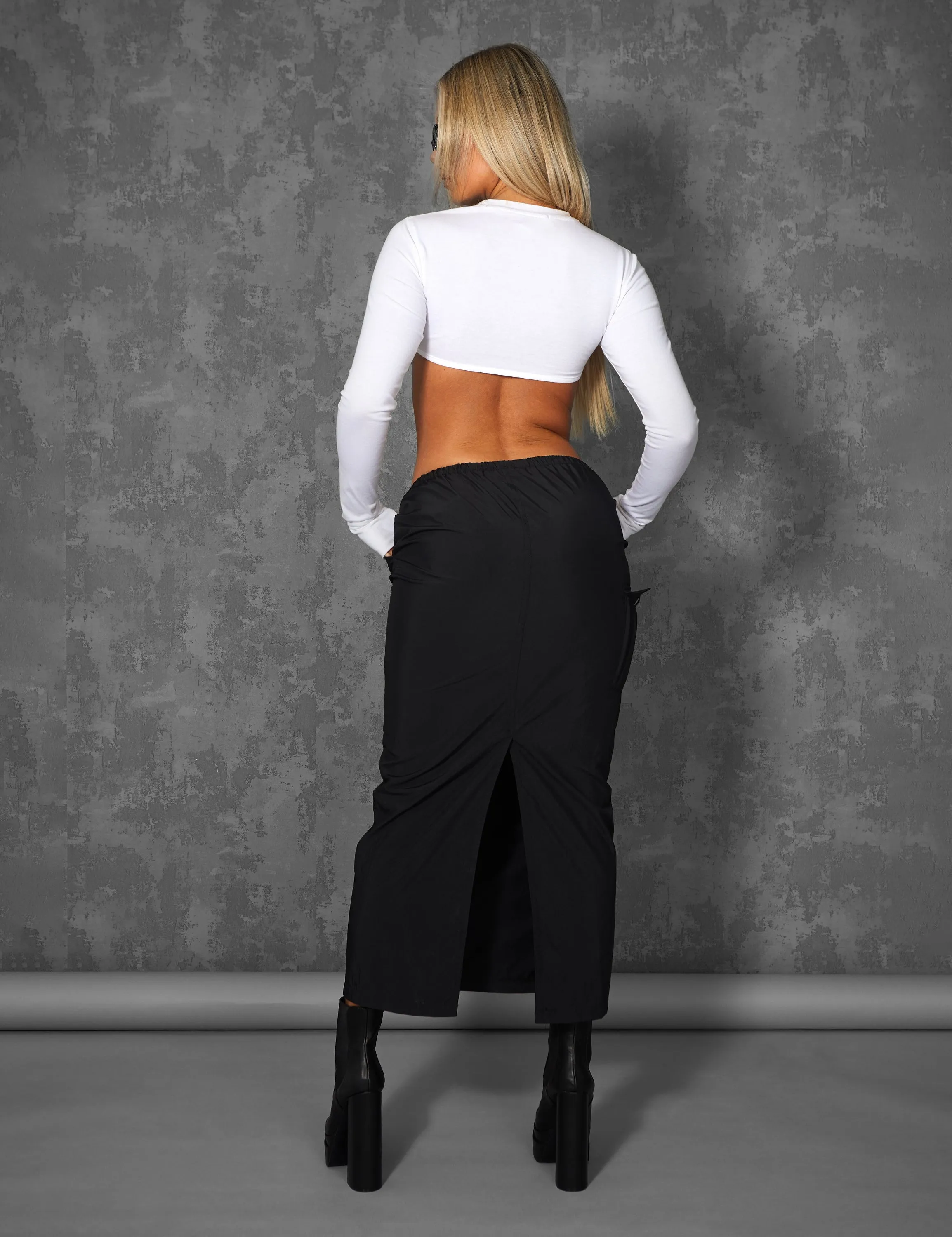 Long Sleeve Underbust Crop Top White sold by Public Desire product image thumbnail 5