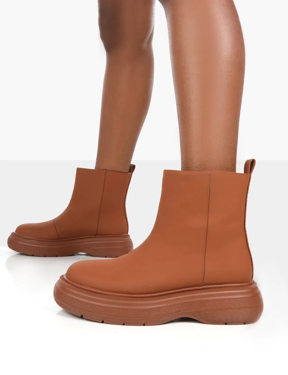 Caia Tan Platform Chunky Sole Ankle Boot sold by Public Desire product image thumbnail 4