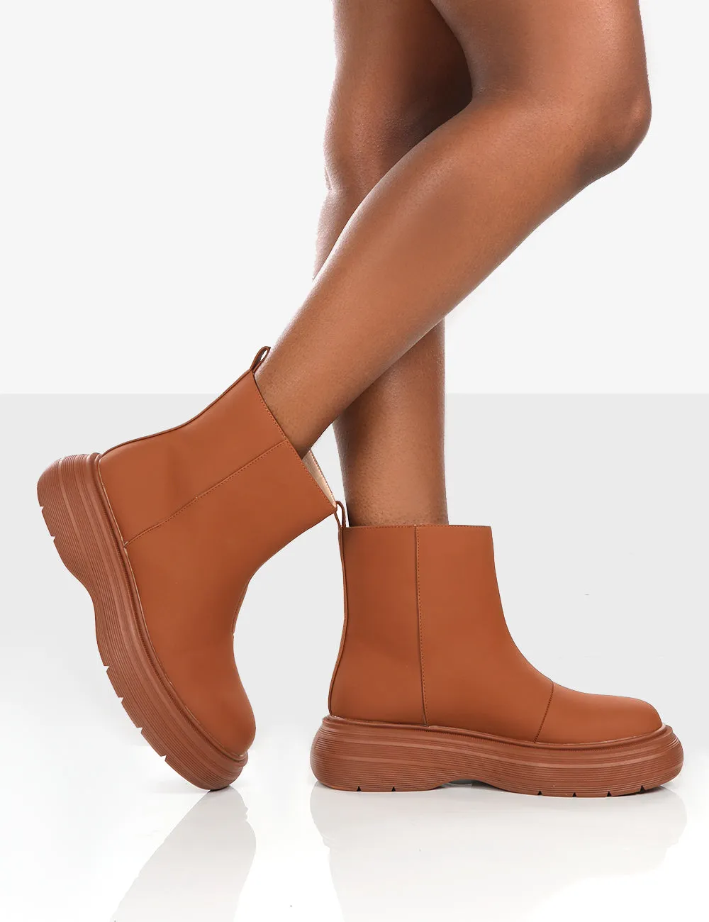 Caia Tan Platform Chunky Sole Ankle Boot sold by Public Desire product image thumbnail 2