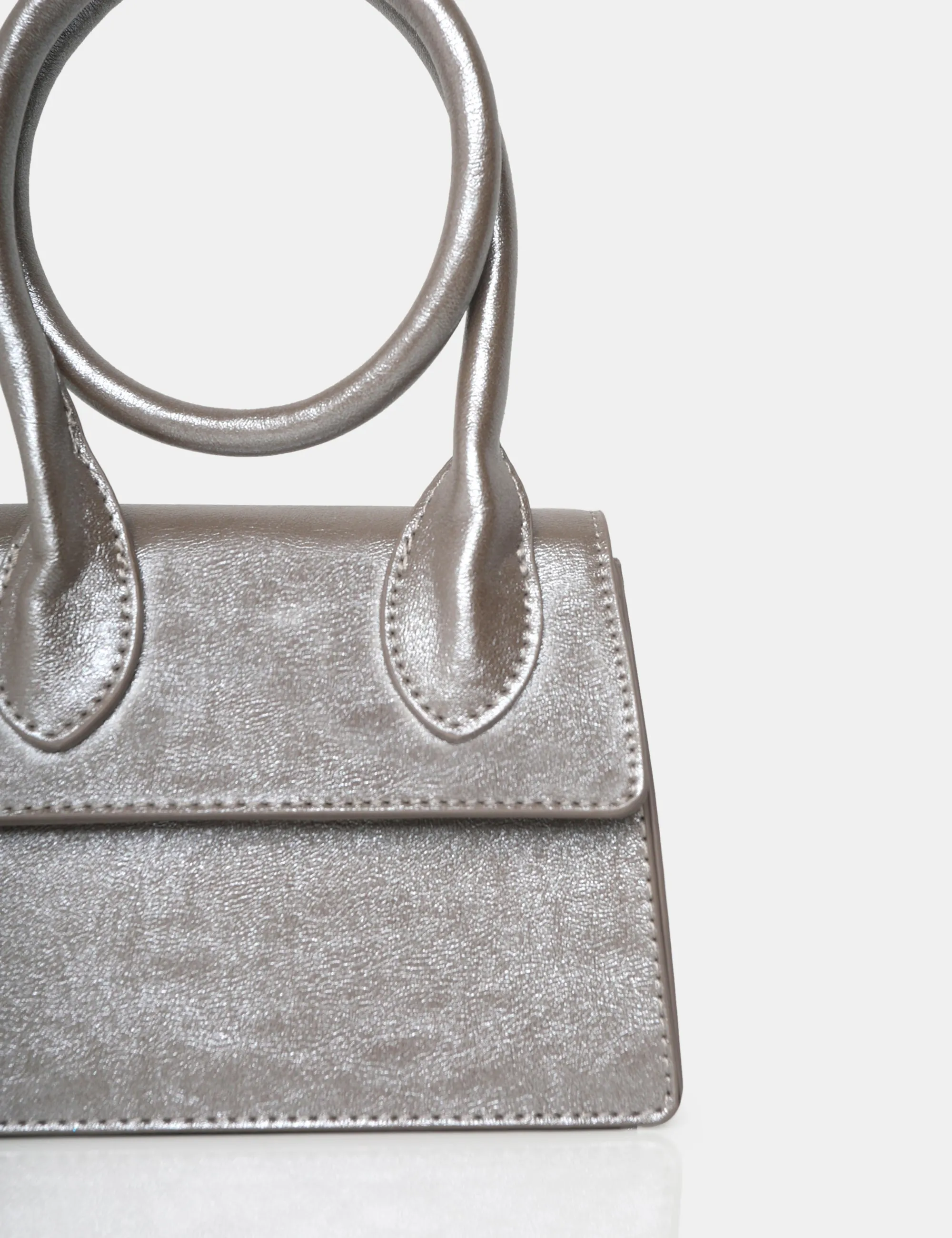 The Milan Metallic Silver Pu Crossbody Mini Bag sold by Public Desire product image thumbnail 3