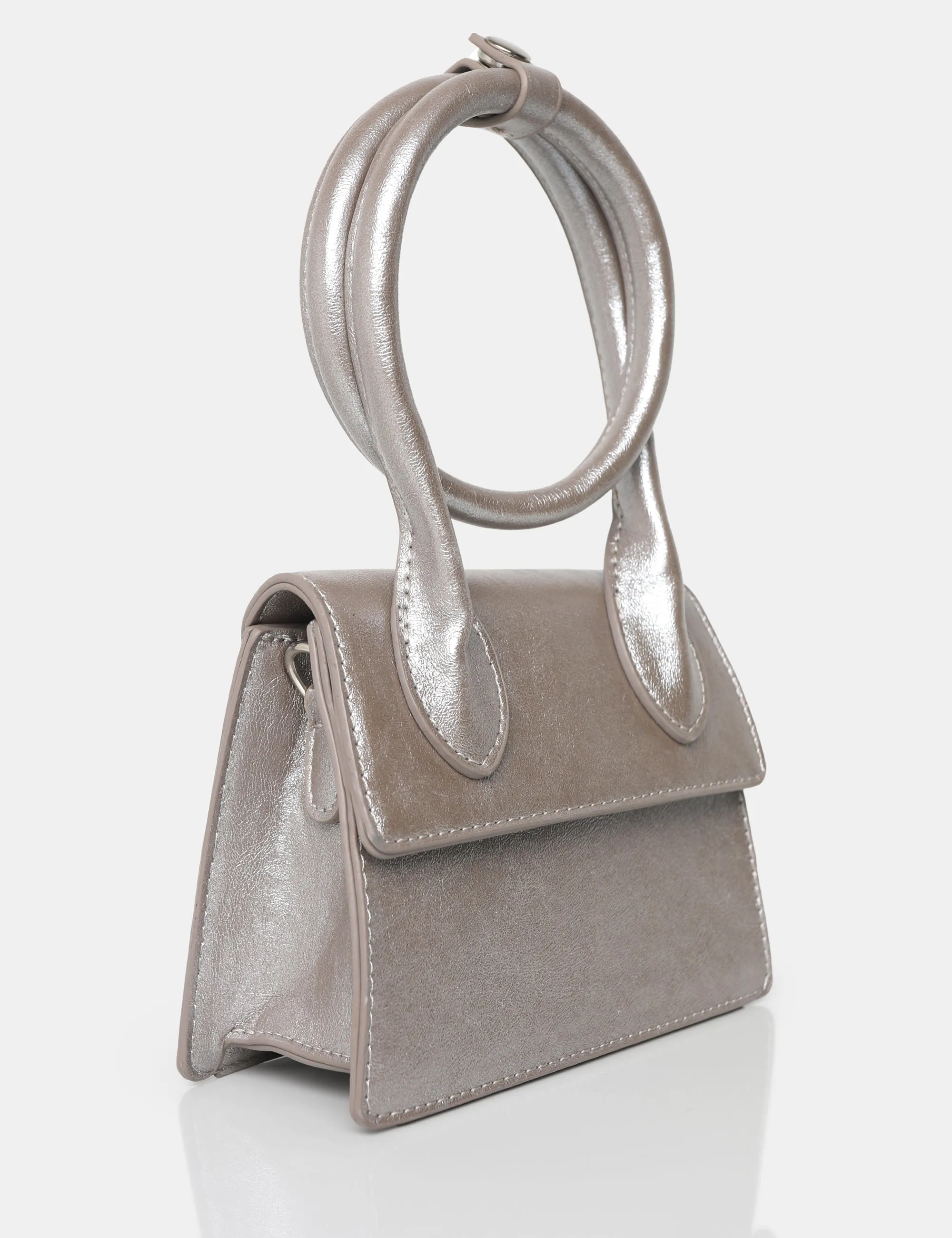 The Milan Metallic Silver Pu Crossbody Mini Bag sold by Public Desire product image thumbnail 2