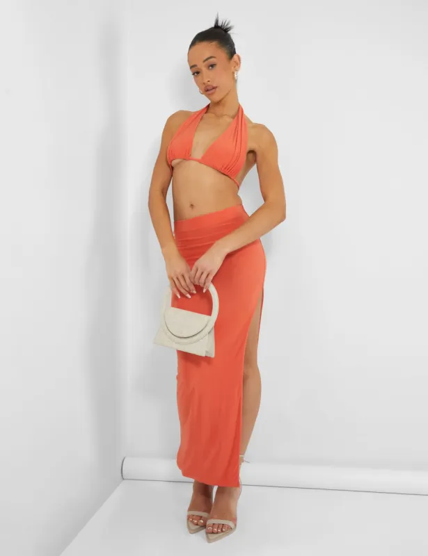 Slinky Halterneck Top Orange sold by Public Desire