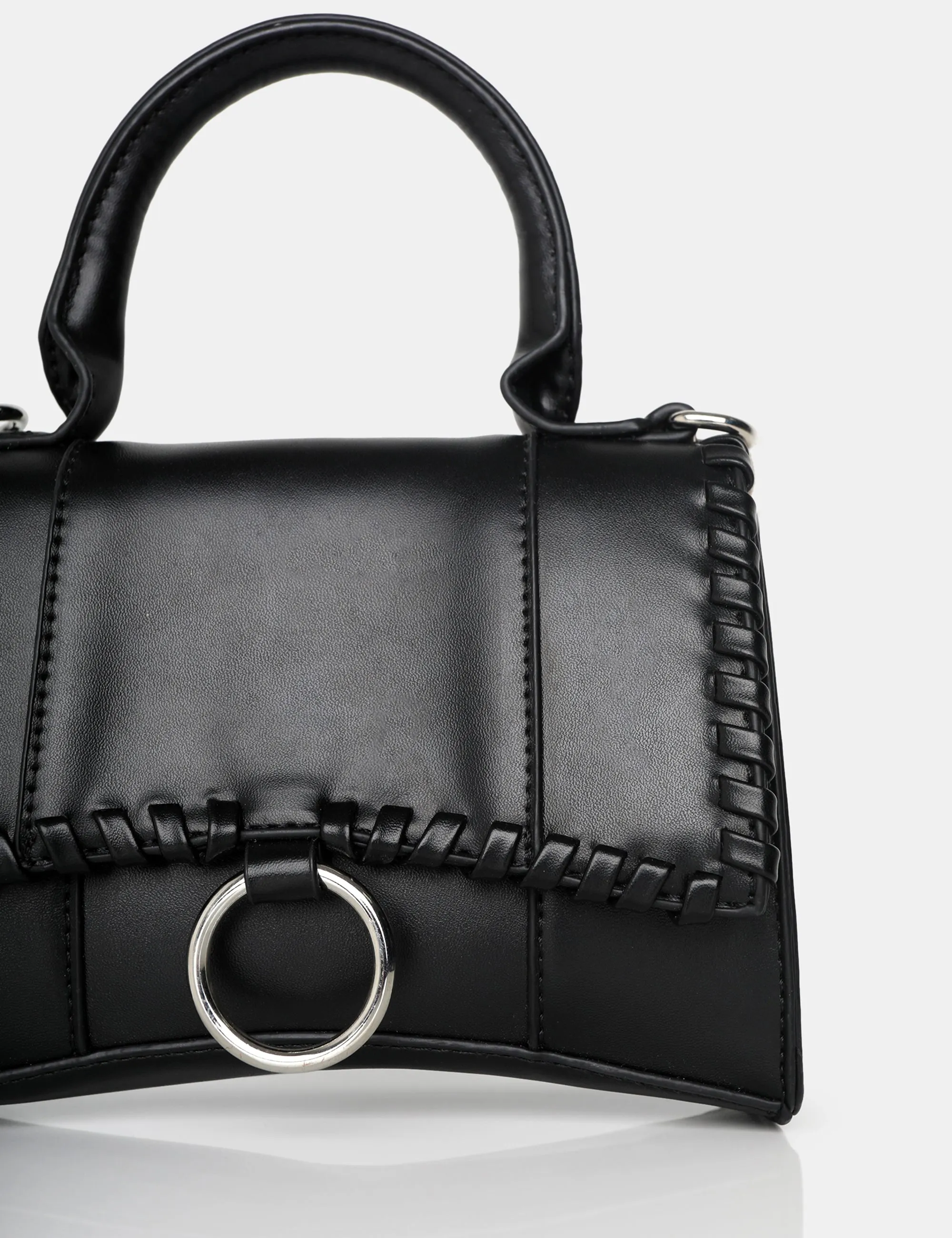 The Roxi Black Plaited Edge Mini Handbag sold by Public Desire product image thumbnail 3