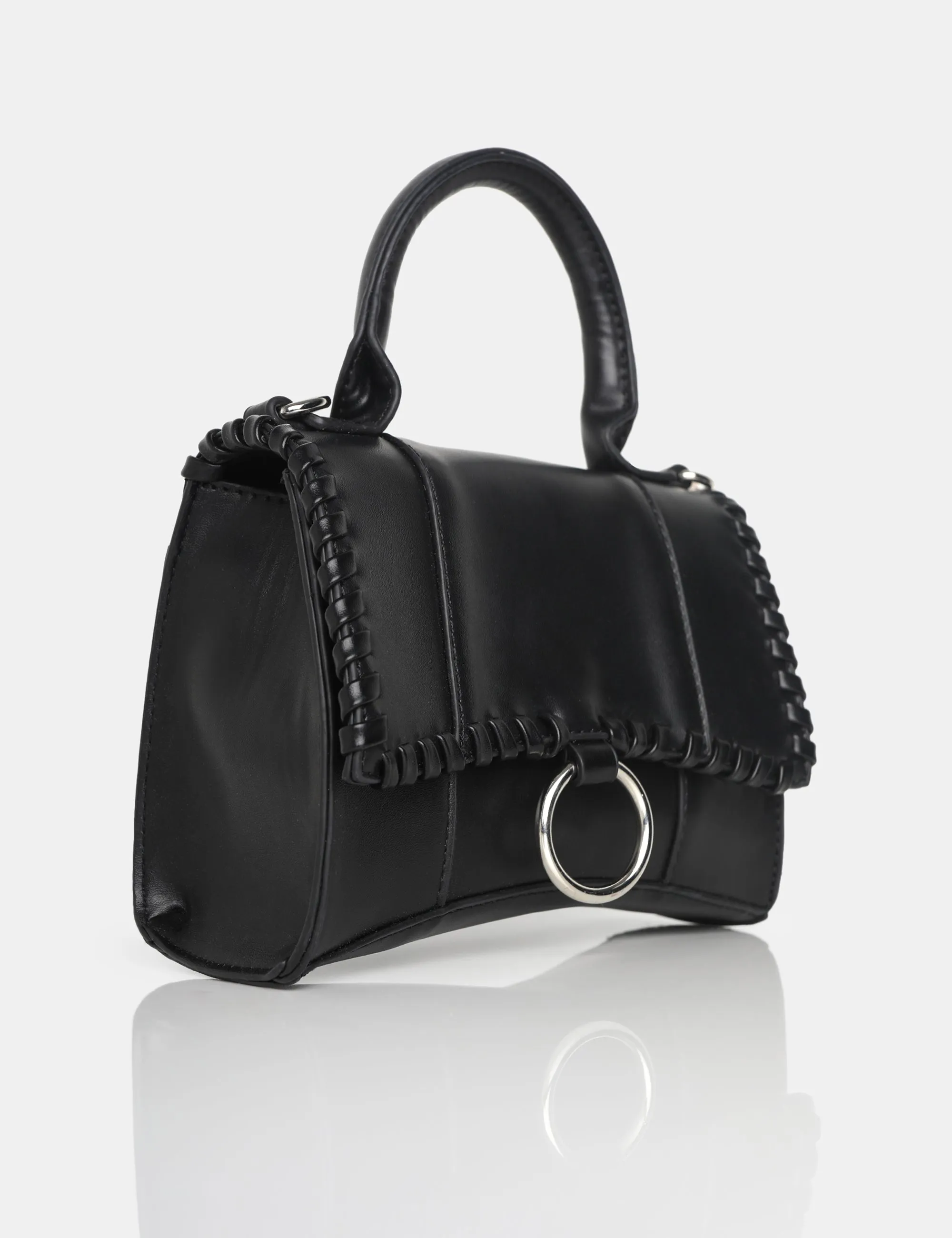 The Roxi Black Plaited Edge Mini Handbag sold by Public Desire product image thumbnail 2