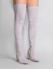 Pernille Over the Knee Boots in Light Grey sold by Public Desire