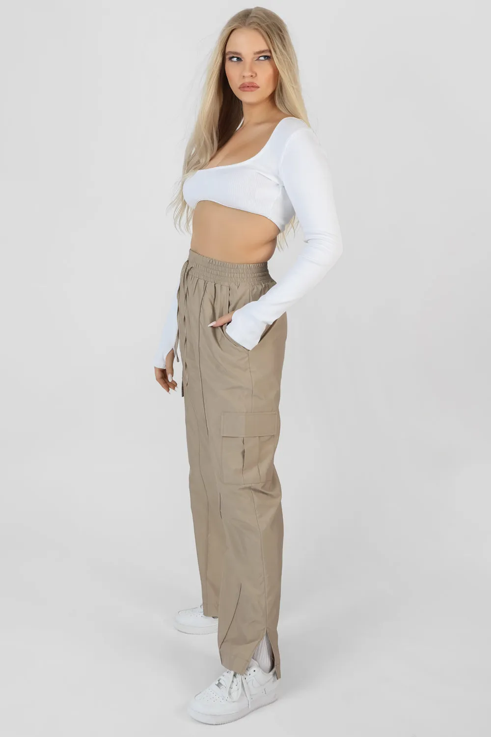 Ribbed Underbust Square Neck Crop Top White sold by Public Desire product image thumbnail 3