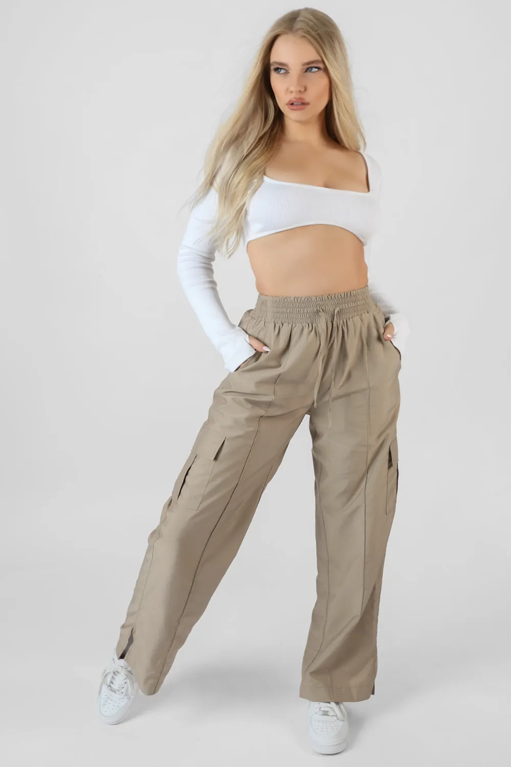 Ribbed Underbust Square Neck Crop Top White sold by Public Desire