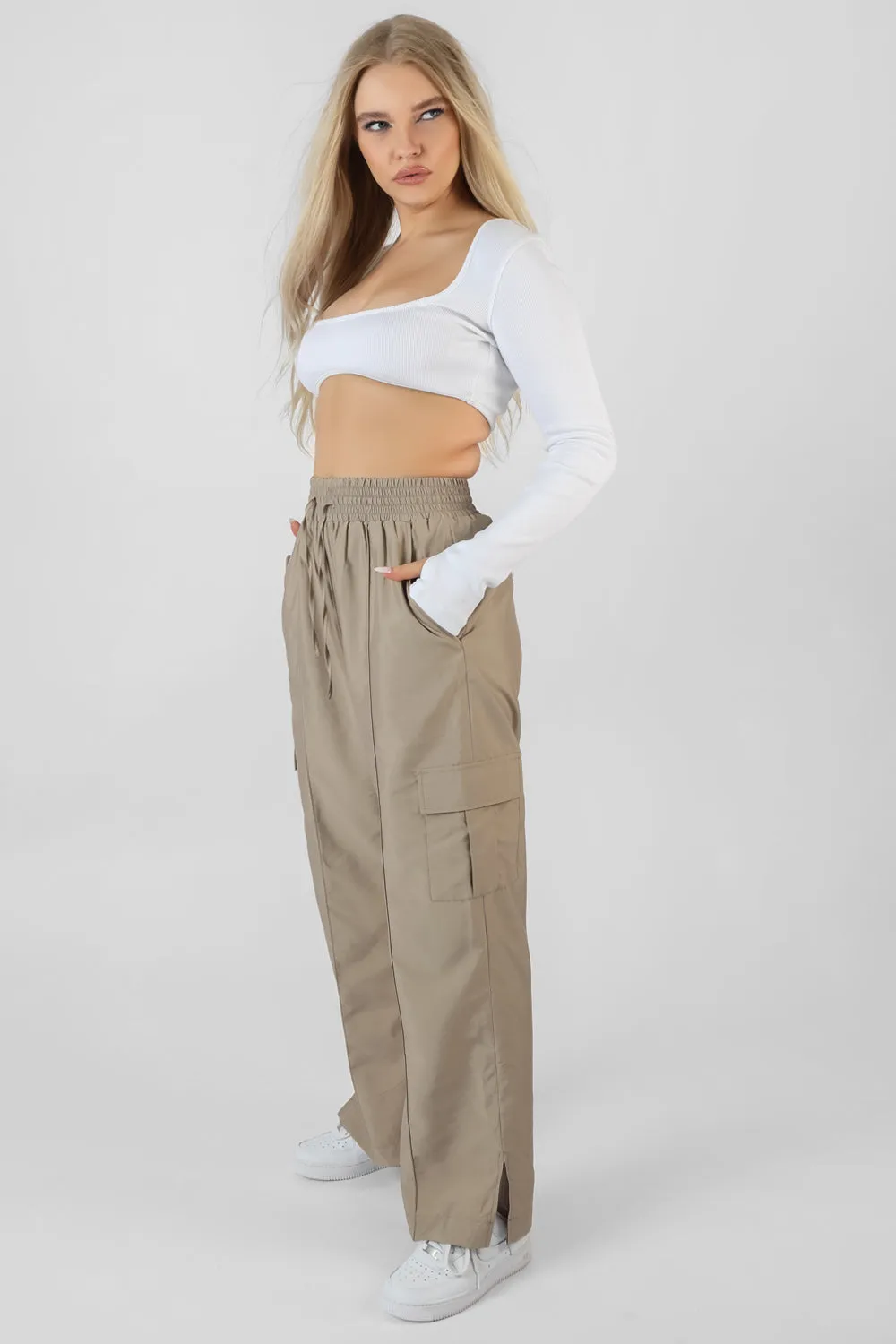 Ribbed Underbust Square Neck Crop Top White sold by Public Desire product image thumbnail 2