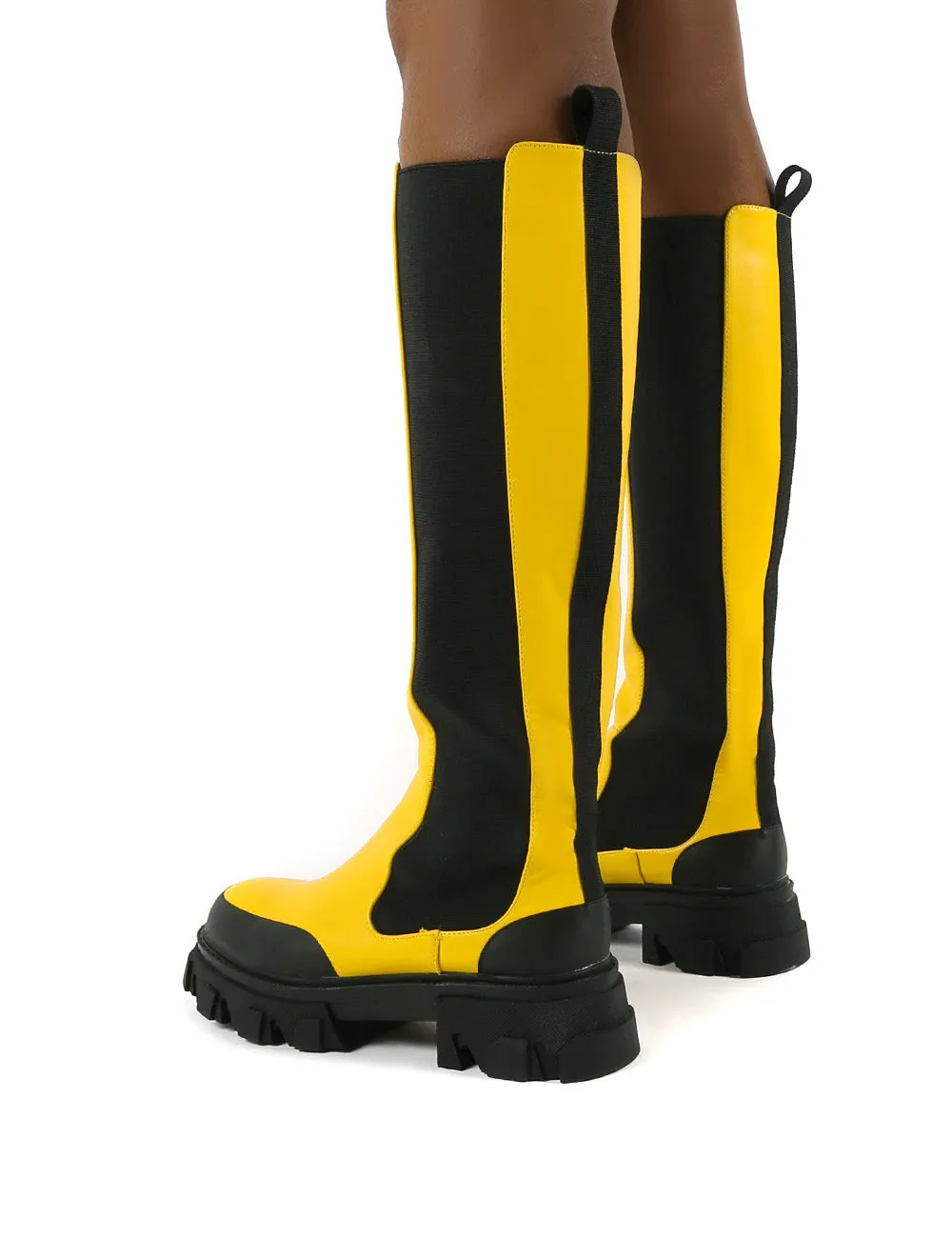 Monique Yellow Chunky Sole Knee High Boots sold by Public Desire product image thumbnail 4