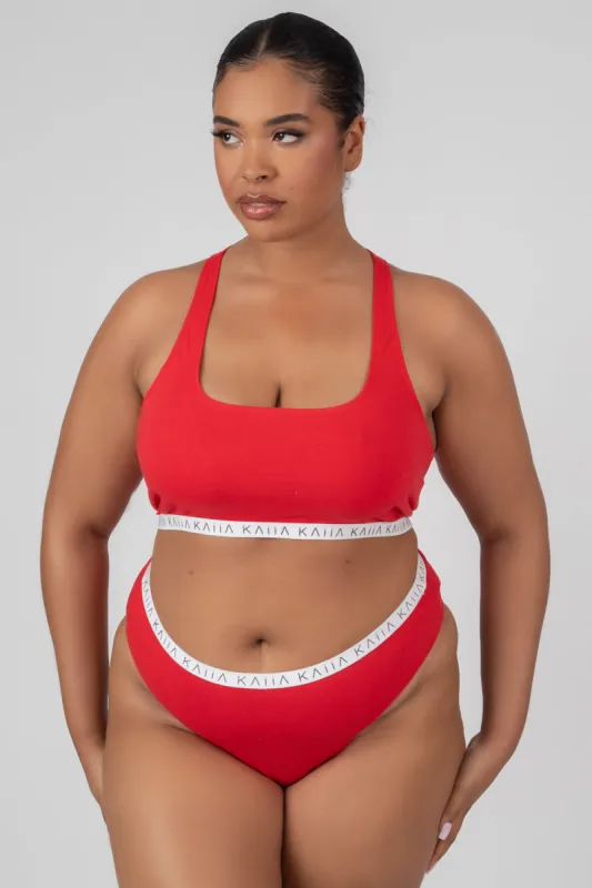 Curve Kaiia Elastic Scoop Neck Bra Red made by Public Desire